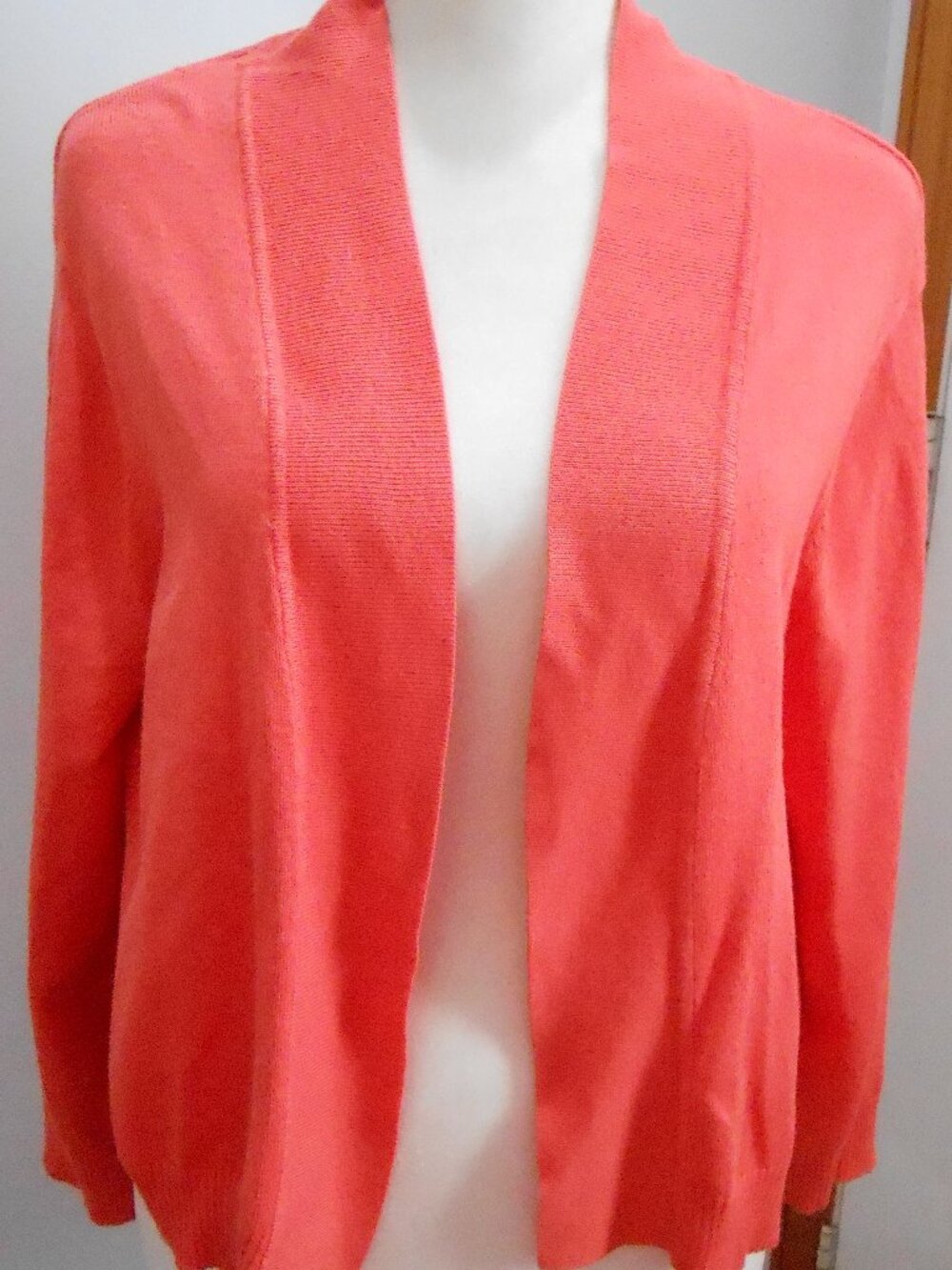 Ronni Nicole Women's Orange Lightweight Open Front Cropped Rayon Sweater Size-XL